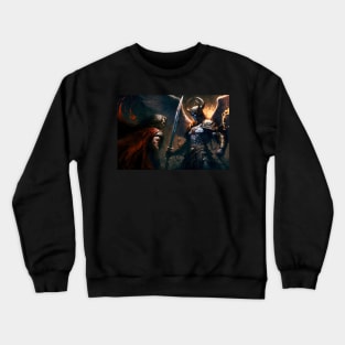 Battle between archangel Michael and Satan Crewneck Sweatshirt